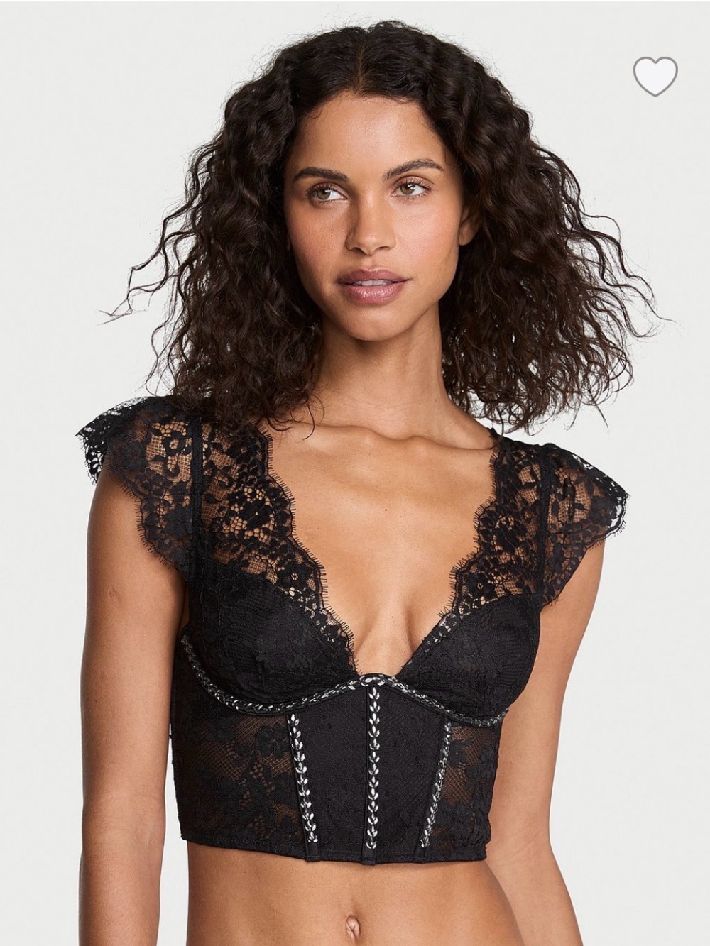Twinkle Lace Cap-Sleeve Corset Top Victoria Secret